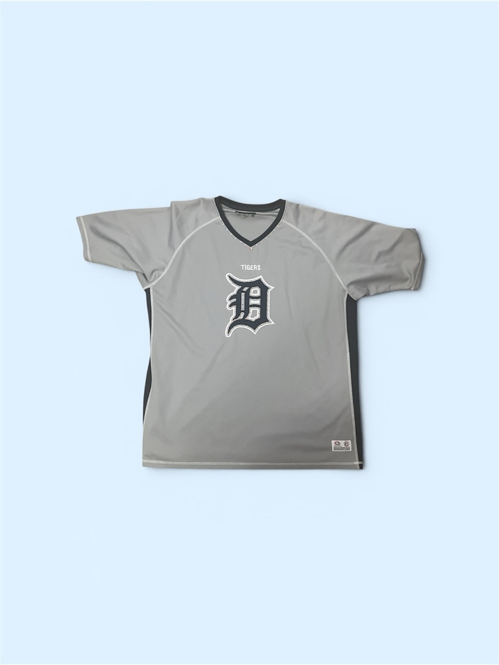 Gray Tigers Baseball Jersey with Black Trim